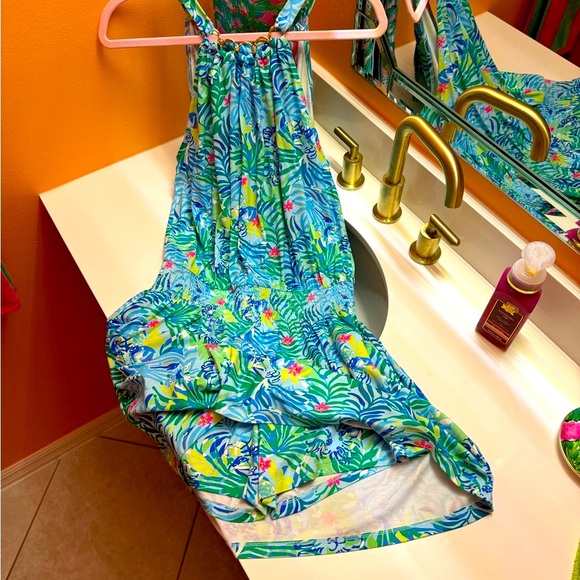 🦩🌴Lilly Pulitzer Shirelle skirted Romper Multi Via Parigi🌴🦩 - Picture 6 of 12